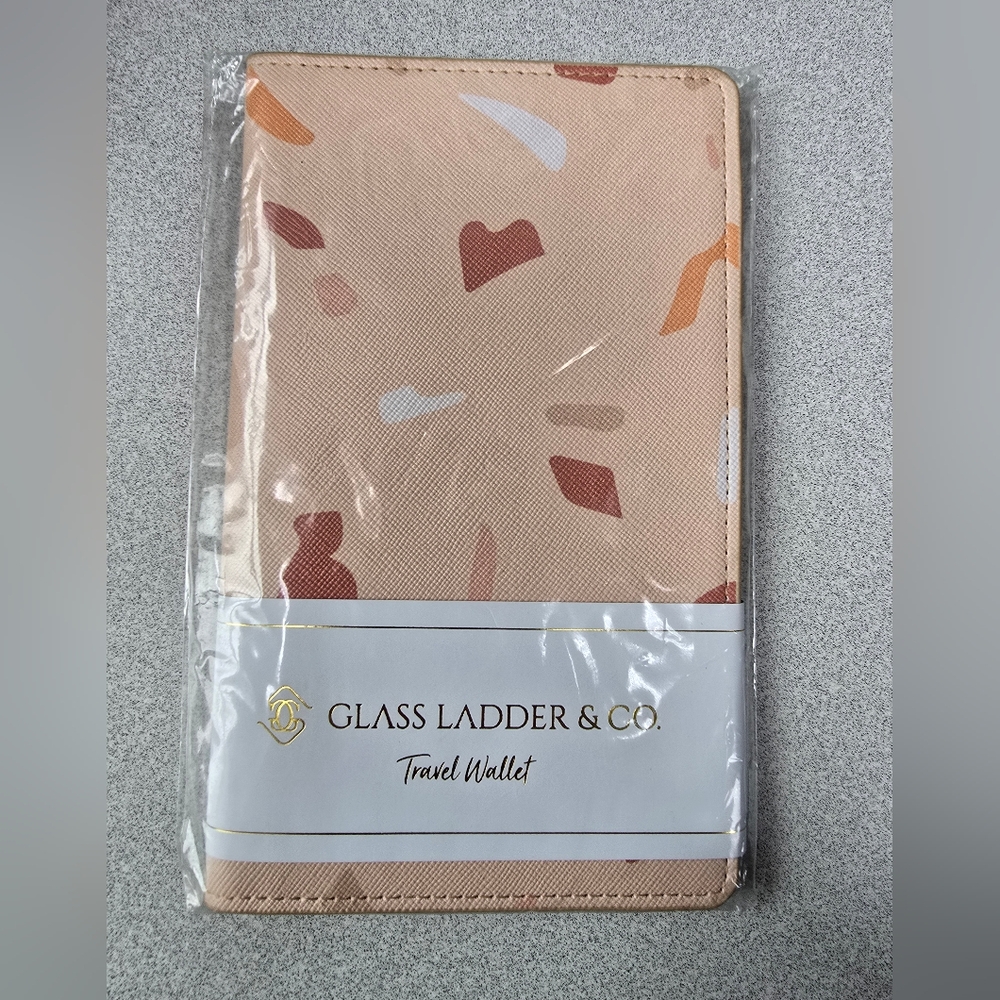 Glass Ladder & Co. Travel Wallet – Abstract Terrazzo Print (New)
